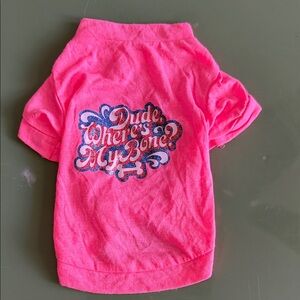 Bright Pink Dog Shirt with Fun Graphic